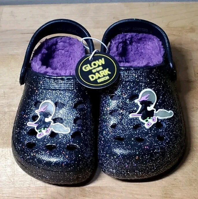  Tamancos femininos glitter pele sintética brilho no escuro tamanho pequeno 4/5 - Imagem 1 de 4