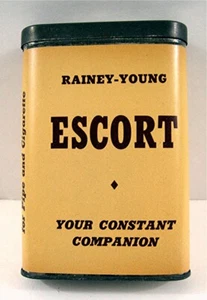 Etiqueta de papel de acompañante vintage tabaco de bolsillo estaño rainey joven Galesburg Ill - Imagen 1 de 3