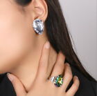 Women Rhinestone Rings Earrings Droplet Jewel Fahion 2pcs Metal Body Chain 1661