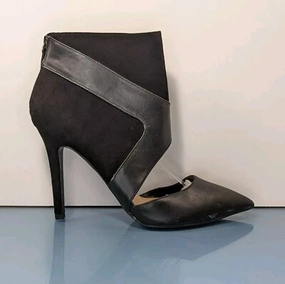 Botas Zara Trafaluc Feminina EUA 10 UE 41 Preta Biqueira Pontiaguda D'orsay Salto Stiletto - Imagem 1 de 4