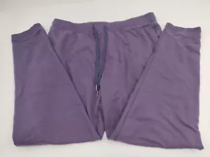 Eddie Bauer Sleepwear Lounge Pants Mens Sz Large Purple Drawstring Tapered Leg - Picture 1 of 12