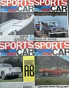 4x 1963 SPORTS Voiture Magazines -april, Peut , Juin, July-Jaguar E Type, Mans, - Picture 1 of 5