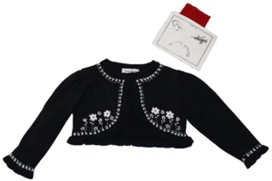 NWT Baby Toddler Girls Bolero Sweater Button Up Size 2 Years Navy & White Floral - Picture 1 of 21