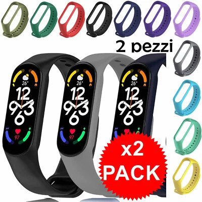 2 CINTURINI per Xiaomi Mi Band 3/4 5/6/7in Silicone morbido di ricambio Orologio - Imagen 1 de 4