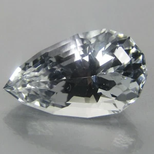 13,15 Karat natürlicher erstaunlicher weißer Topas 18,9 x 11 mm Birne maßgeschneiderter Schnitt Ref VIDEO - Bild 1 von 7