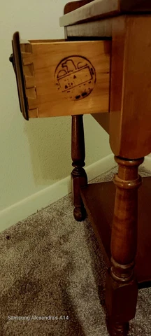 Unique Vintage/Antique Oak Wood End Table Cover