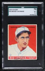 1933 Goudey Big League Chewing Gum R319 Mickey Cochrane #76 SGC 70 HOF