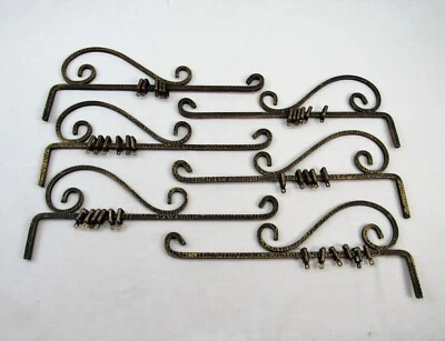 Juego de 5 varillas de cortina antiguas victorianas con brazo oscilante a juego sin soportes Foto 1 de 3