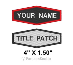Nombre bordado personalizado etiqueta título ciclista costura en parche 4"" X 1,50""_hexagonal - Imagen 1 de 11