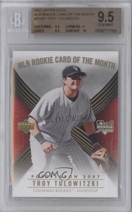 2007 Upper Deck MLB Card of the Month Troy Tulowitzki BGS 9.5 GEM MINT Rookie RC