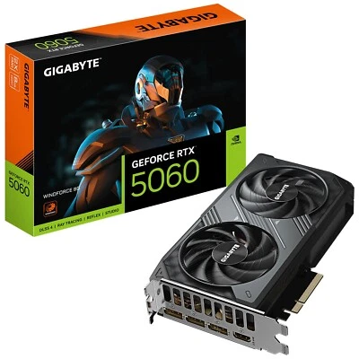 Gigabyte GeForce RTX 5060 WINDFORCE 8G GV-N5060WF2-8GD GDDR7 PCI-E 5.0 x16 - Image 1 of 3