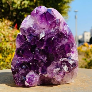 2.33LB Natural Amethyst Cluster Quartz Crystal Druzy Geode Stone Reiki Healing - Picture 1 of 10