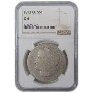 1893 CC Morgan Dollar G 4 NGC Silver $1 Coin SKU:I17172 - Picture 1 of 4