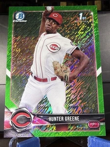 Hunter Greene Bowman 2019 cromo verde brillo 1st Bowman #BCP48 15/99 - Imagen 1 de 2