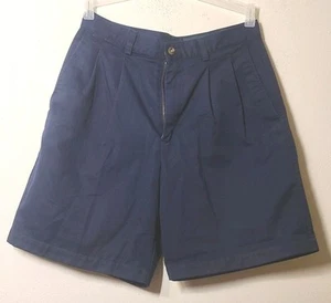 Eddie Bauer Men's Golf Shorts Sz 31 Navy Blue Pleated Chino Pockets Casual - Picture 1 of 7