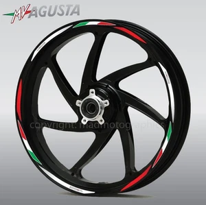 Wheel decals stickers rim stripes for MV Agusta 800 920 1000 graphics white red - Picture 1 of 3