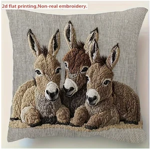 COPRICUSCINO GETTO - Set, Federa con stampa monofacciale design asino - Foto 1 di 5