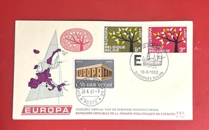BELGIUM EUROPA FDC 1962 SC#582-583 PLUS VATICAN CITY SC#470 FD CANCEL - Picture 1 of 1