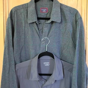 UNTUCKit Mens Lot of Two 2 Cotton Flannel Long Sleeve Shirt Size XL Gray FA EXC - Picture 1 of 12