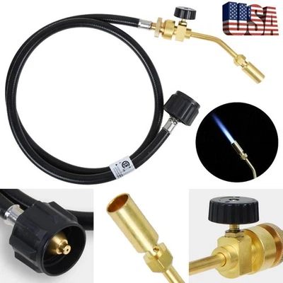 Kit Adaptador Manguera Antorcha Turbo Tanque Gas Propano Mapp Soldadura Soldadura Soldadura-50" Foto 1 de 4