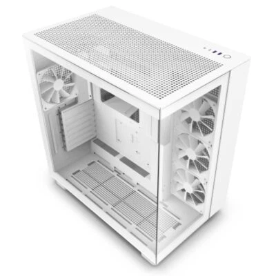 NZXT H9 Dual-Chamber ATX Mid-Tower Gaming Case 360mm Support White (CM-H91FW-01) - Image 1 of 4