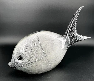 Riesige 15" Murano Adventuree schwarz & silber Fleck tropische Fische - hat Mängel - Bild 1 von 10