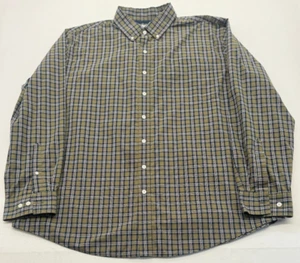 Croft & Barrow Long Sleeve Button Up Mens 2XL Green Blue Check Shirt  2468 - Picture 1 of 9