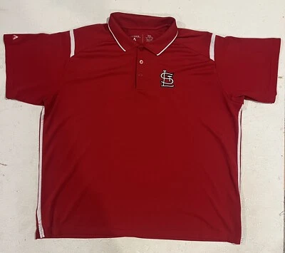 St. Louis Cardinals Red Antigua Polo Shirt Men's Size XXL 2XL Embroidered - Image 1 of 4