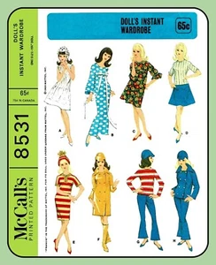 Armario Ropa Muñeca 111/4" para Fran McCall's 8531 De Colección 1966 Patrón de Costura - Imagen 1 de 5