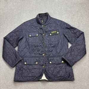 Barbour Jacket Womens Medium Blue Quilted Hunting Field Country Coat Ladies - Picture 1 of 10