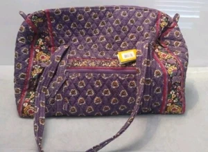 Maggi B Quilted Duffle Bag Purple Floral Large 22x11 - Bild 1 von 10