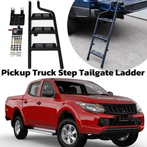 Pickup Truck Step Tailgate Ladder Fits For Mitsubishi Triton 2015-2025 Black - Picture 1 of 10