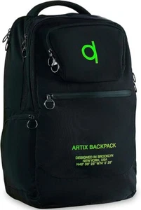 ARTIX Waterproof Laptop Backpack - Large 17.3-inch Travel Backpack - Black Green - Picture 1 of 5