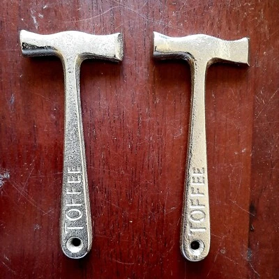 Vintage BLUE BIRD Toffee 4¼" Miniature Metal Candy Hammer.  Lot Of 2 - Image 1 of 2