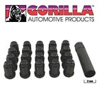 20 Gorilla Spline Tuner Lock Acorn Black Lug Nuts With Key 12x1.5 Wheels Rims L