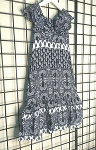 NEW NWT Black/White Paisley Beautiful Ruffle Maxi Dress-Mii love Mu 5Y fit 5/6Y - Picture 1 of 12