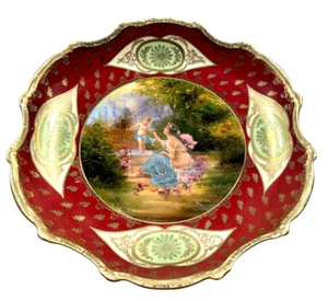 Antico piatto caricatore cherubino donna alveare blu Royal Vienna - Foto 1 di 15