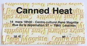 CANNED HEAT seltenes Ticket Ticket Konzert BELGIEN Lessines 14.03.20 ??  - Bild 1 von 1