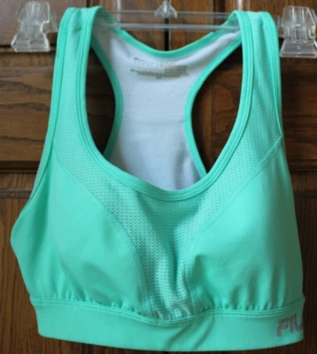 Sujetador deportivo Fila para mujer verde menta M rendimiento para correr absorbente espalda deportiva Foto 1 de 3