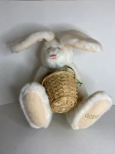 Godiva Schokoladenhase Kaninchen mit Korb Plüschtier Kuscheltier 8" - Bild 1 von 7