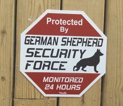 German Shepherd Security Caution  Plastic Sign  - Image 1 of 4