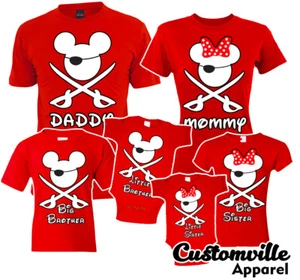🔥 Mickey Pirate Family Matching T shirts Mommy daddy cruise disney Vacation tee - Picture 1 of 7