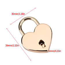2 Sets Heart Shaped Padlock And Skeleton Key Lock For Luggage Diary Book GS0