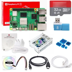 Raspberry Pi 5 4gb 8gb Ram Starter Kit scheda alimentatore custodia con ventola dissipatore - Foto 1 di 12