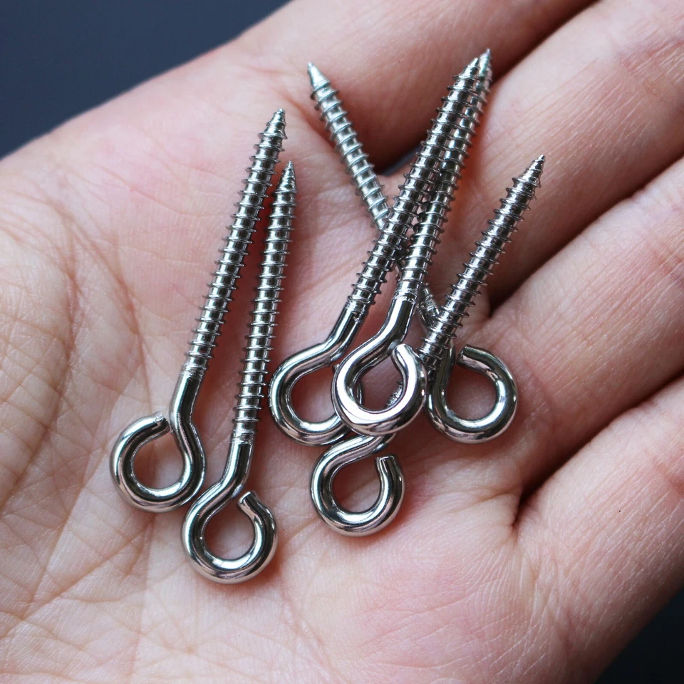 TIGOFLY 50 pcs 37mm Screws Stainless Steel Plug Hardware Jerk Baits Fishing Lure Making