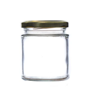 Round Glass Jam Jars, 190ml (8oz) & Lids, Preserves Chutney Honey Pickle Deluxe - Picture 1 of 11