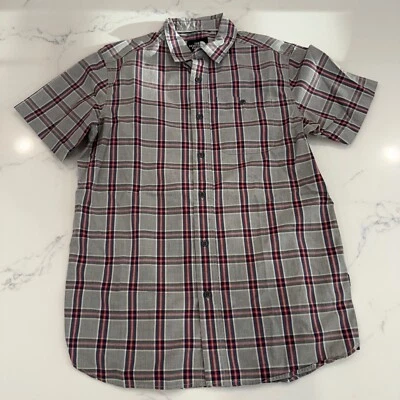 Camisa a Cuadros The North Face Gris Roja Abotonada Manga Corta Para Hombre Mediana Foto 1 de 4