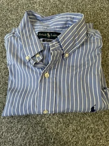 Ralph LaurenMen’s Large Blue Striped Long Sleeve Button Shirt Classic Fit - Picture 1 of 8