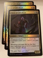 3x MTG Cleric of Life's Bond Zendikar Rising 222/280 Foil Uncommon NM