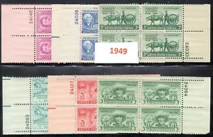 USA Stamps 1949 MNH 6 Plate Blocks - Picture 1 of 1